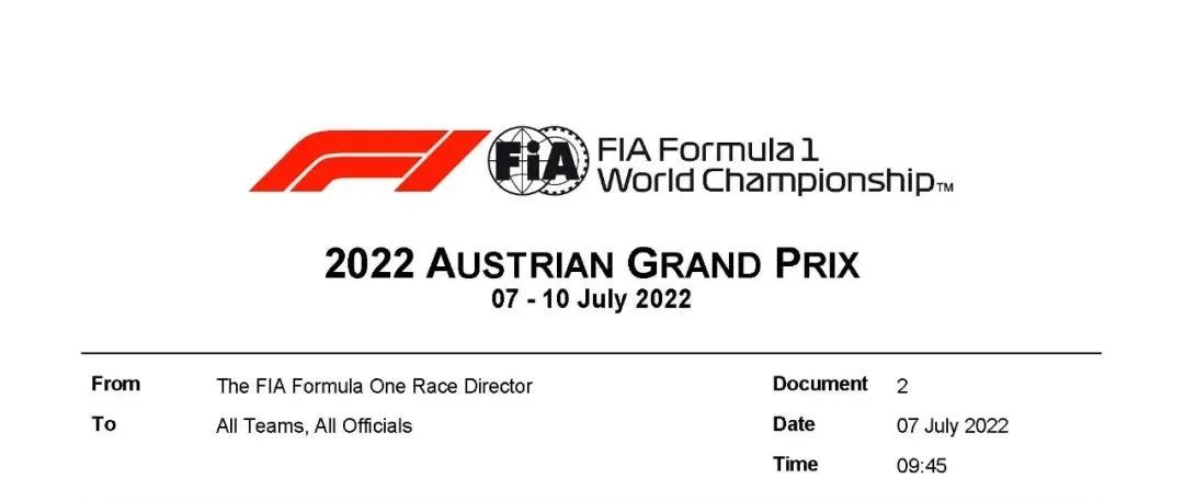 2022年 F1奥地利大奖赛赛事总监笔记 | Formula Z(图1)