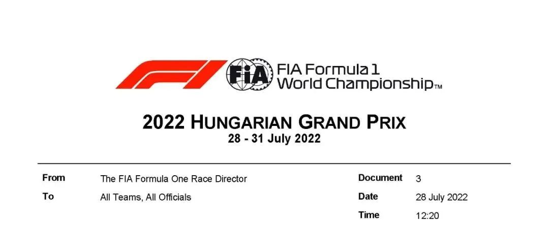 2022年 F1匈牙利大奖赛赛事总监笔记 | Formula Z(图1)